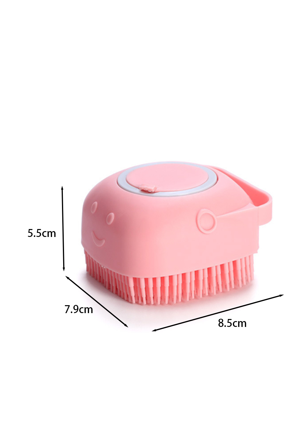 Pale Chestnut Silicone Pet Washer Brush with Shampoo Dispenser
