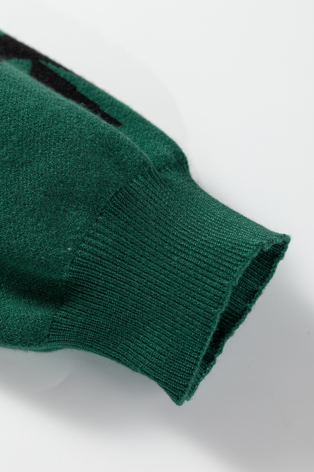 Bright Pink Pearl Embellished Bow Pattern Loose Sweater