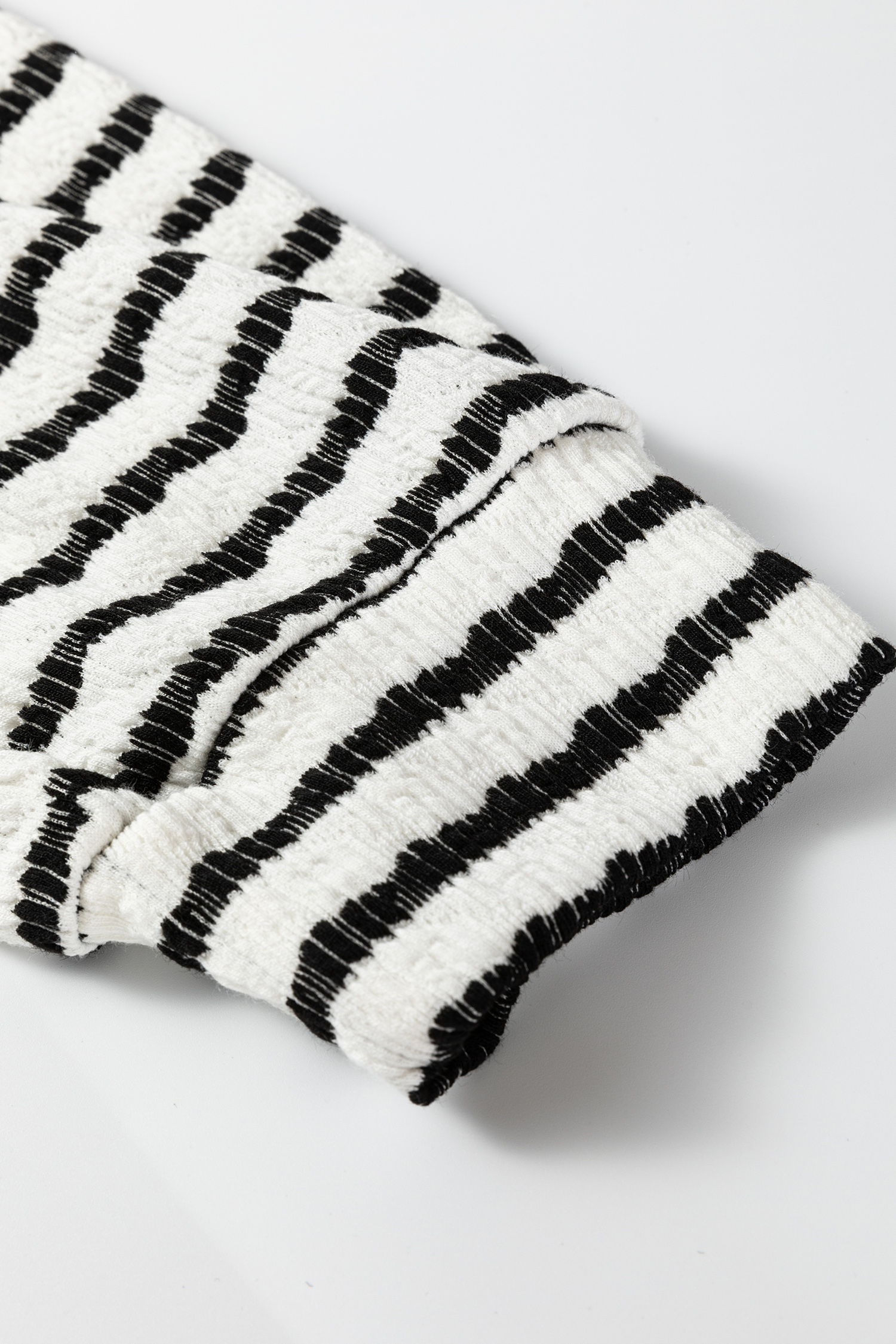 Khaki Stripe Textured Hooded V Neck Casual Long Sleeve Top