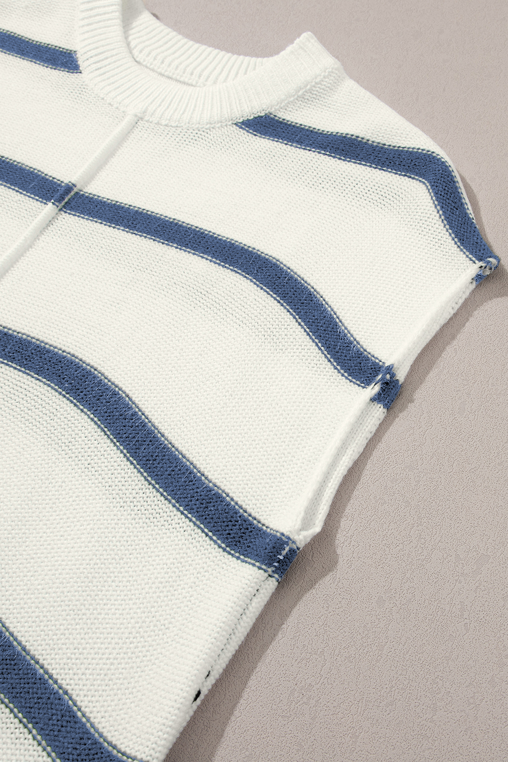 Blue Striped Batwing Sleeve Sweater Tee