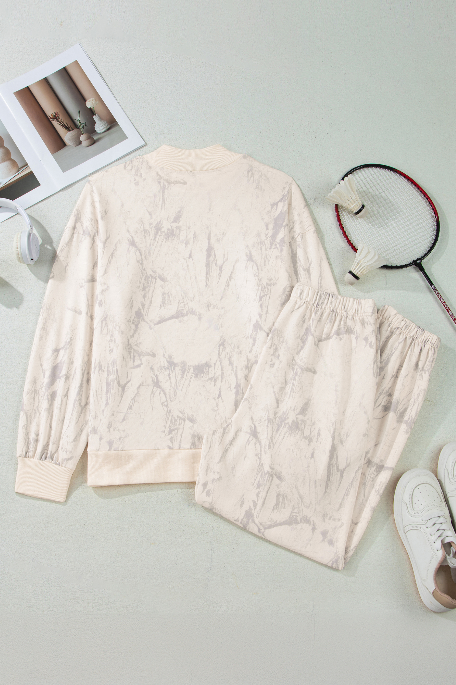 Pink Camo Print Jogger Pants Set