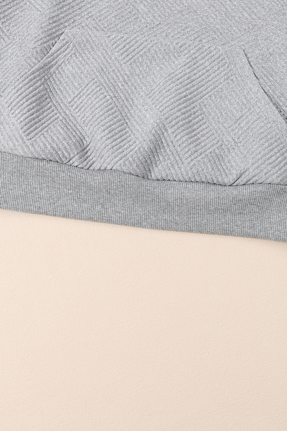 Apricot  Asymmetric Buttons Detail High Neck Textured Sweatshirt