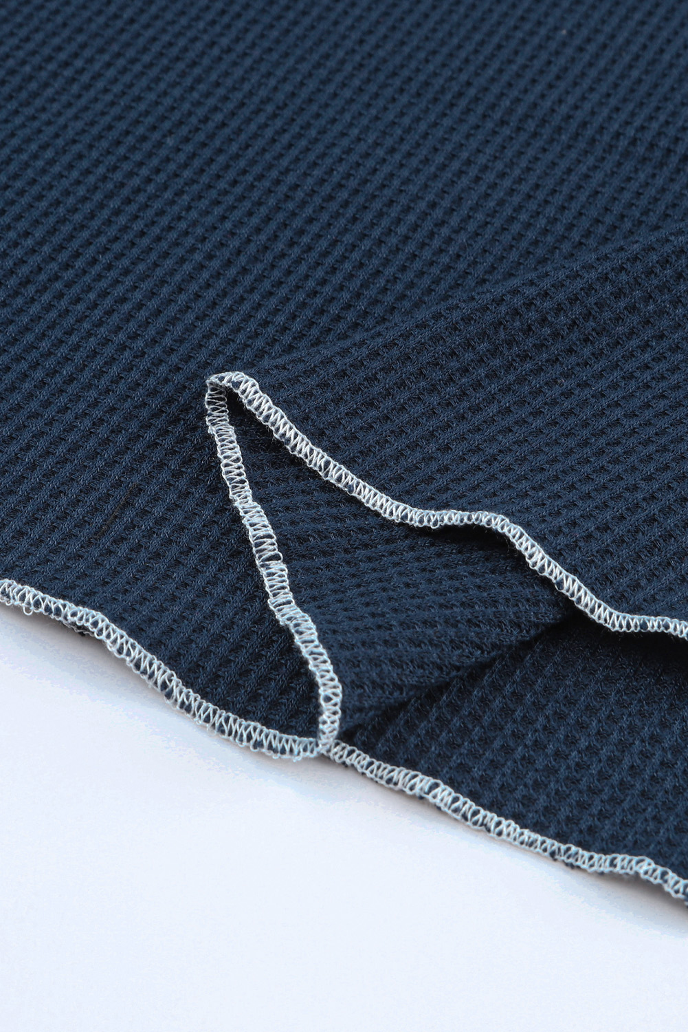 Smoke Gray Textured Round Neck Long Sleeve Top