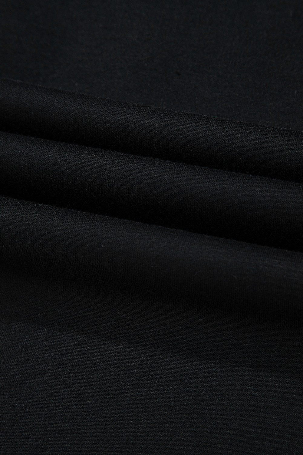 Black Striped Patch Front Casual Tee