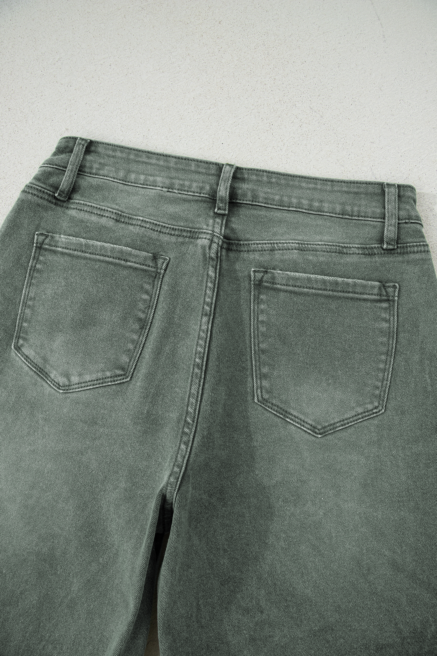 Four Leaf Clover Slight Distressed Raw Edge Wide Leg Jeans