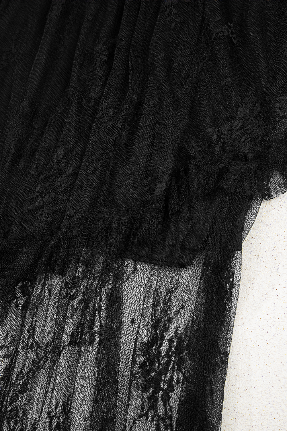 Apricot Lace Cascading Tiered High Waist Maxi Skirt