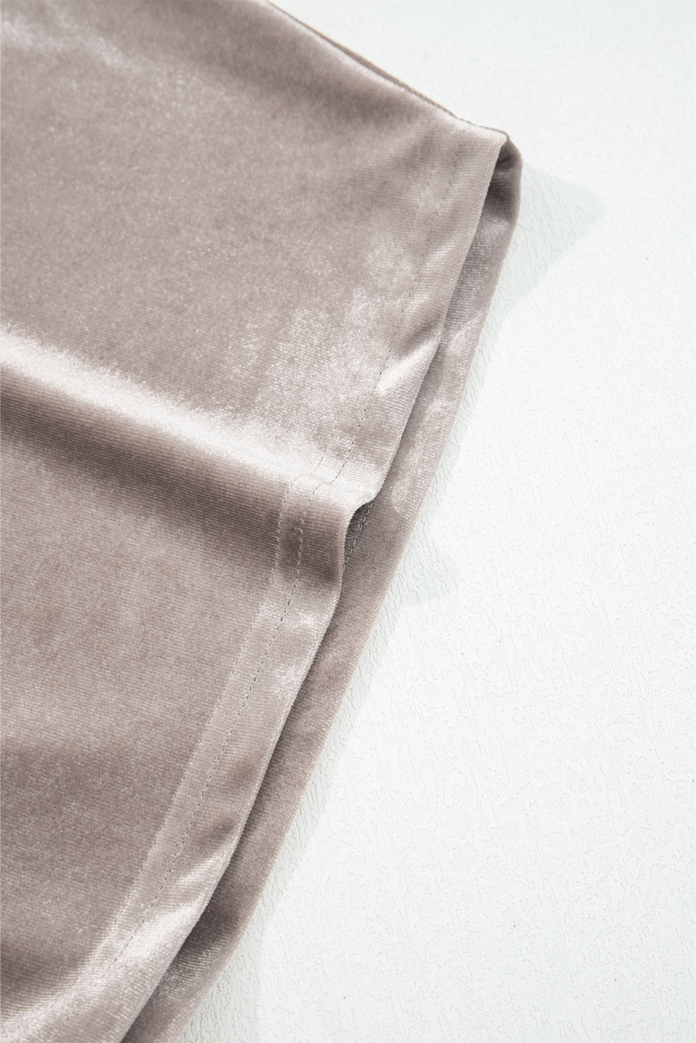 Smoke Gray 3/4 Sleeve Open Front Velvet Kimono