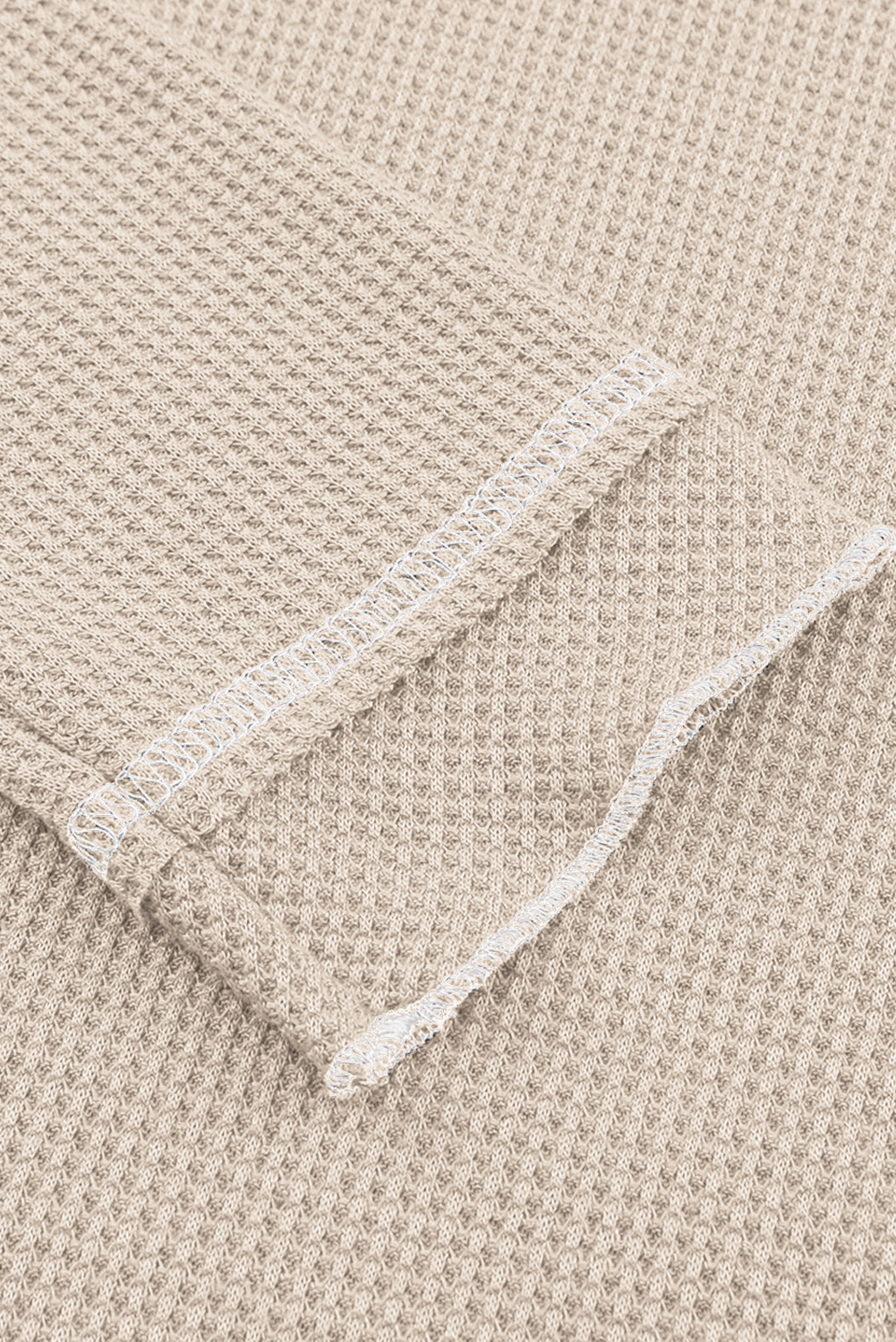 Smoke Gray Textured Round Neck Long Sleeve Top