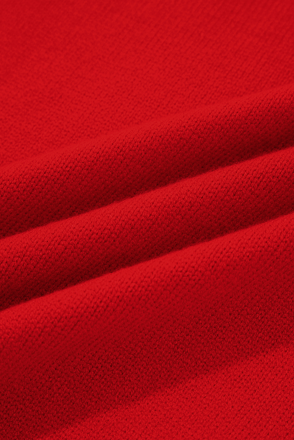 Fiery Red Merry Snowflake Pattern Christmas Turtleneck Sweater