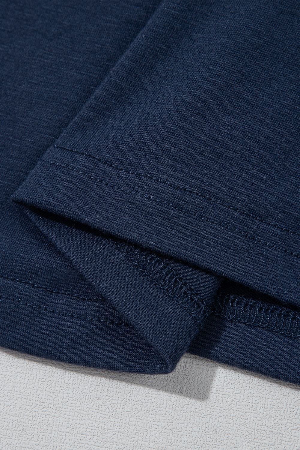 Navy Blue Contrast Lace Raglan Sleeve Pleated Detail Shift Dress