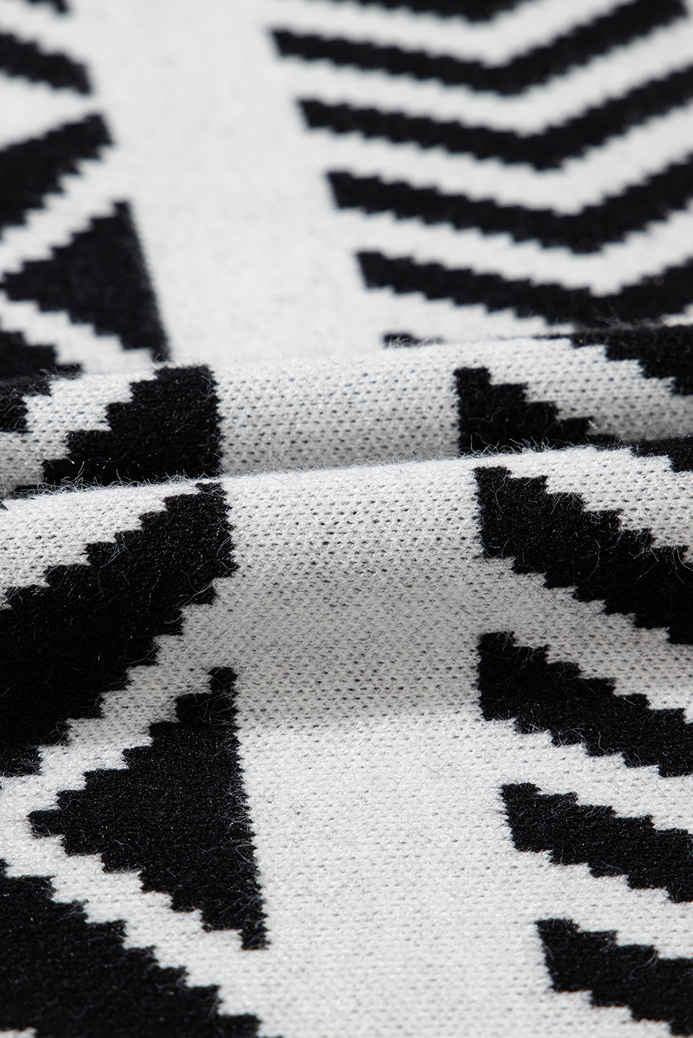 Brown Abstract Print Pullover Sweater