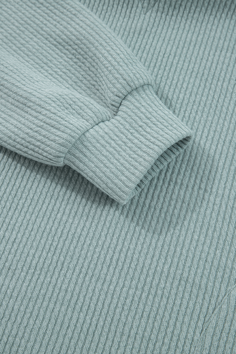 Clearly Aqua Ribbed Drop Shoulder Knit Hoodie