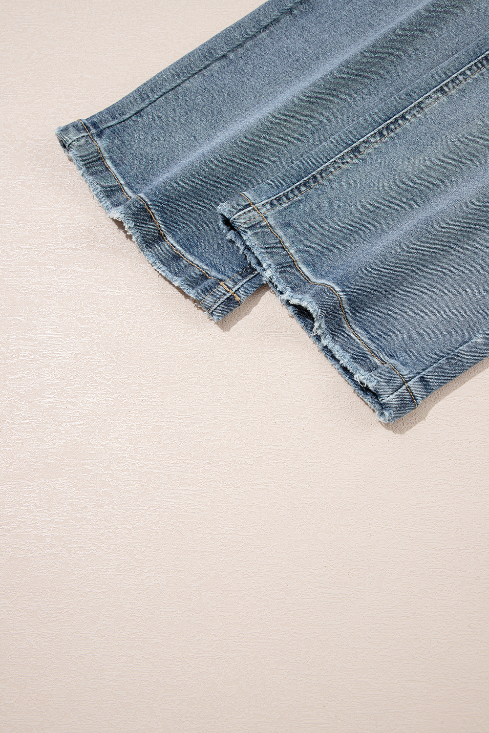 Beau Blue Slightly Distressed Ankle-length Straight Jeans