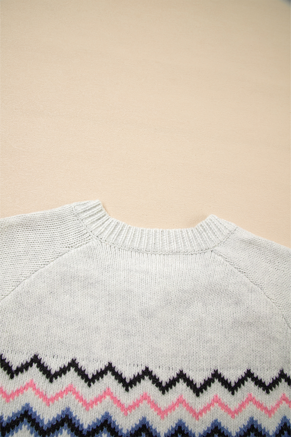 Pink Stripe Geometric Button Up Sweater Cardigan