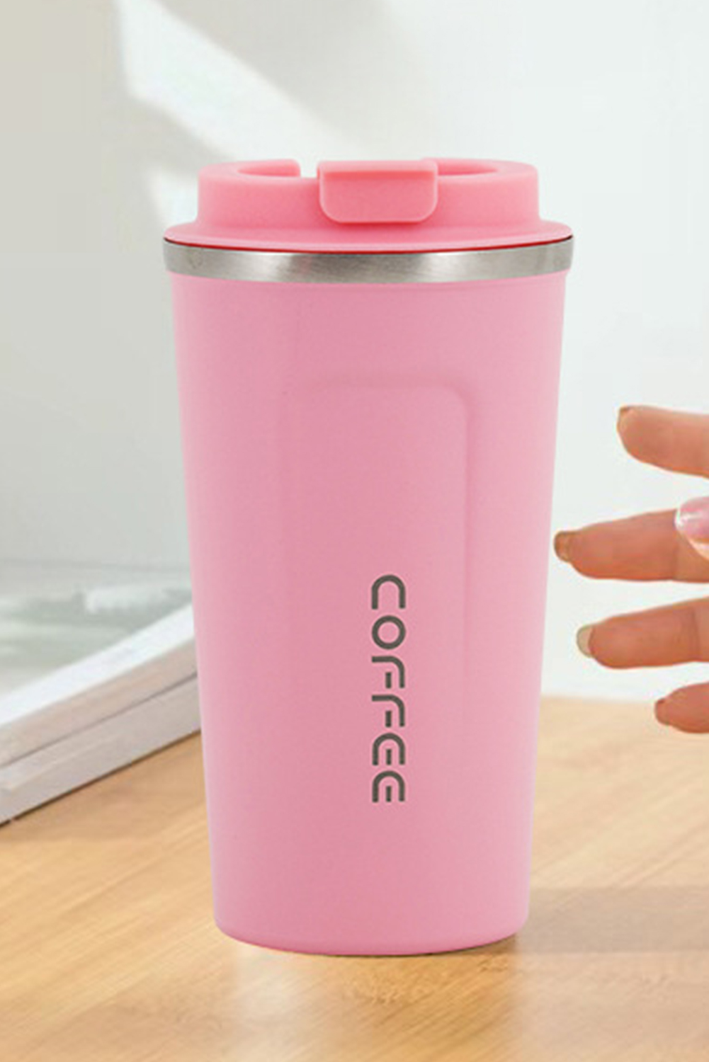 Pink 510ml Stainless Steel Insulated Reusable Travel Coffee Cup