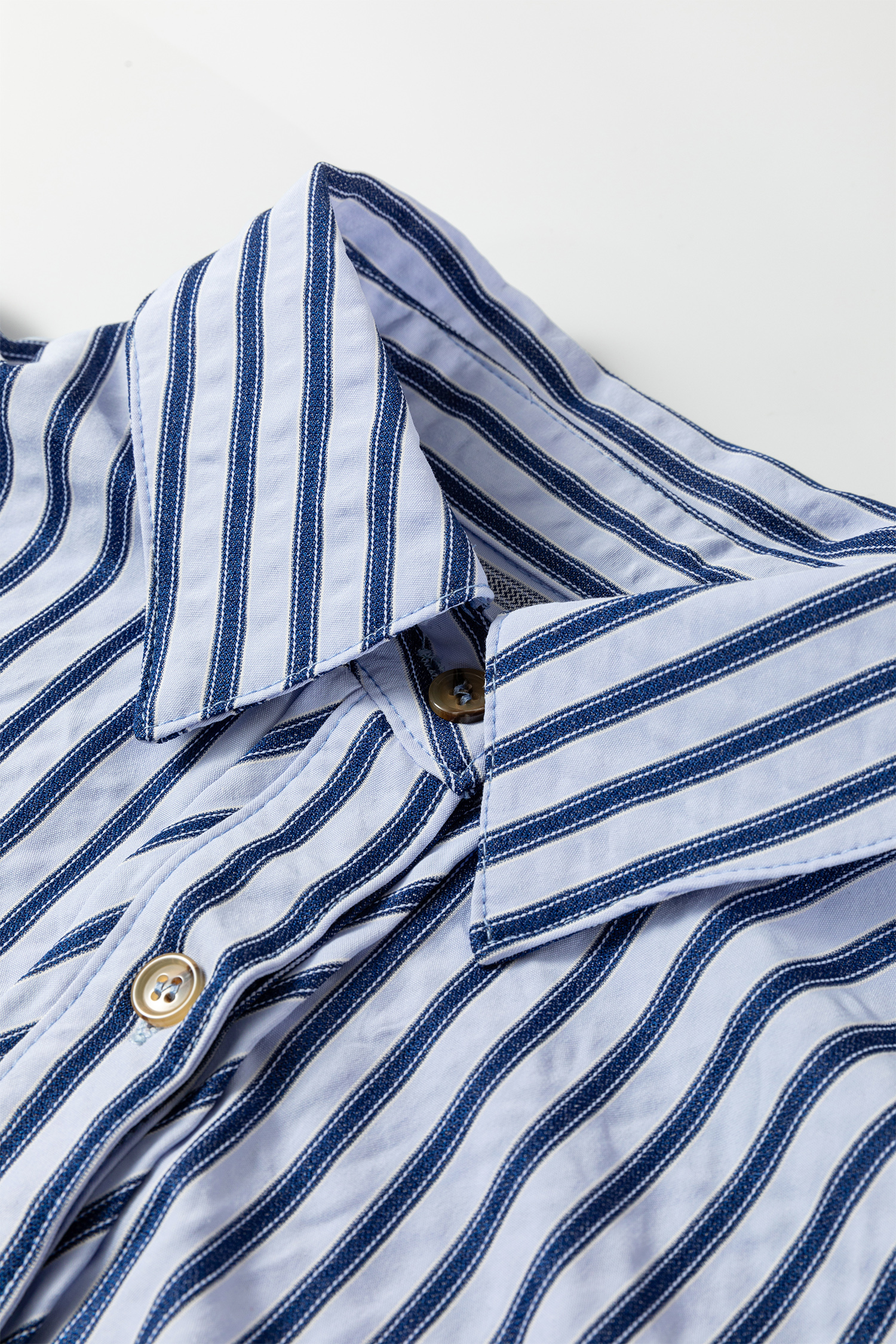 Blue Stripe Button Down Long Sleeve Loose Shirt