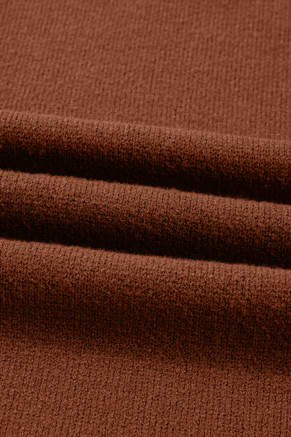 Fiery Red Ribbed High Neck Front Pockets Center Seam Shift Sweater Dress