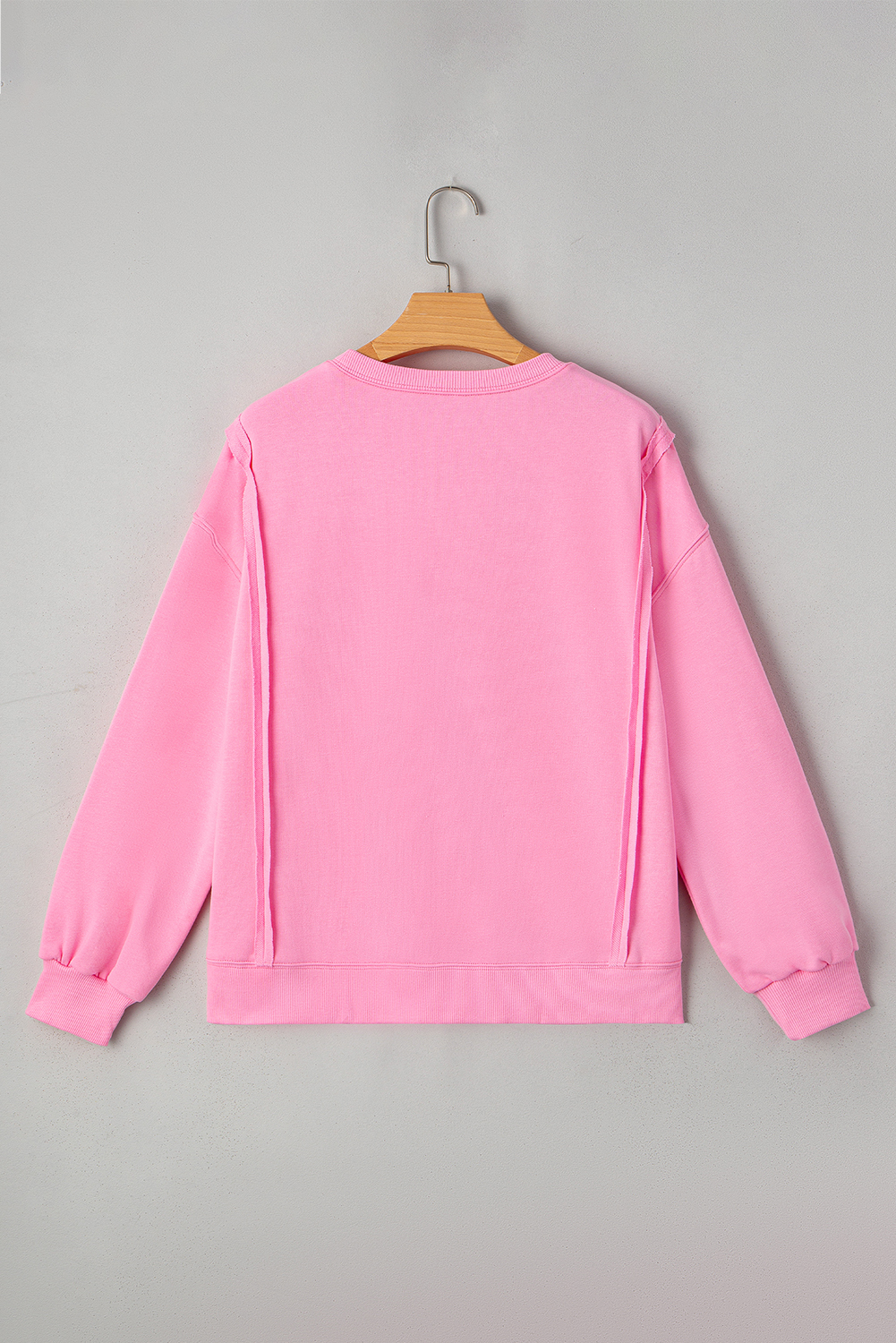 Bonbon Lace Insert Bow Embroidered Exposed Seam Sweatshirt