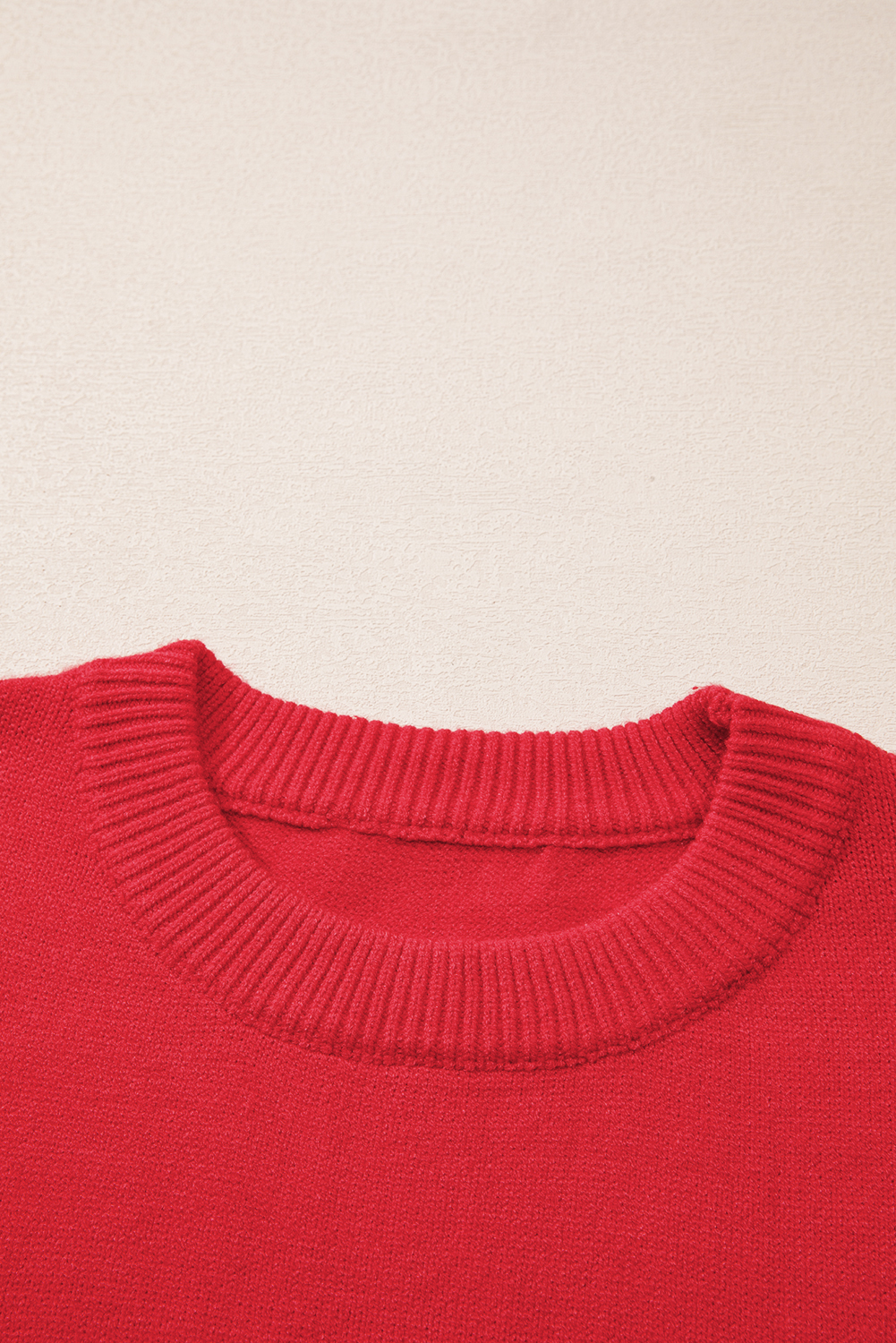 Fiery Red Tinsel Merry Letter Drop Shoulder Baggy Sweater