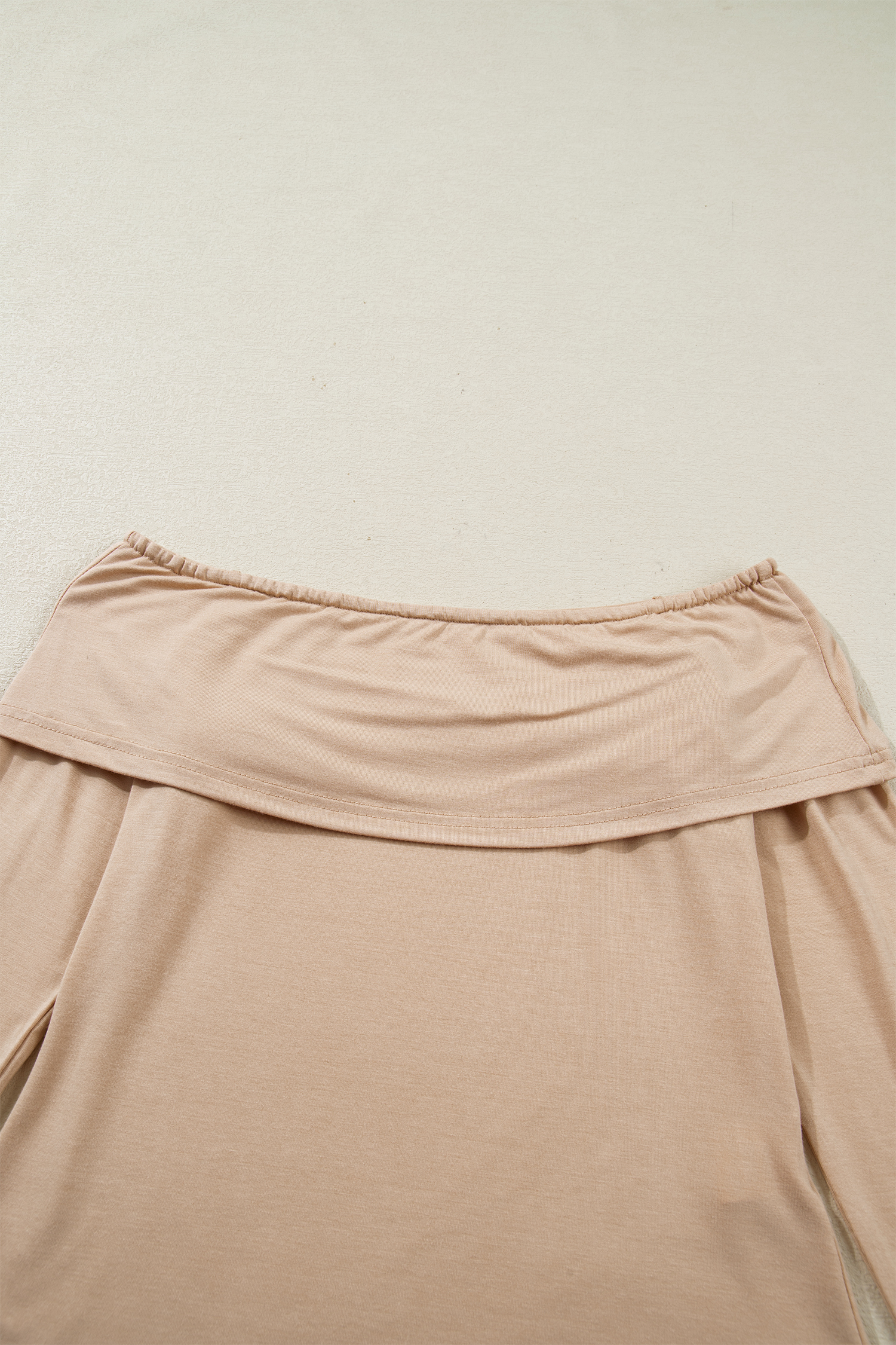 Fiery Red Foldover Off Shoulder Long Sleeve Slim Top