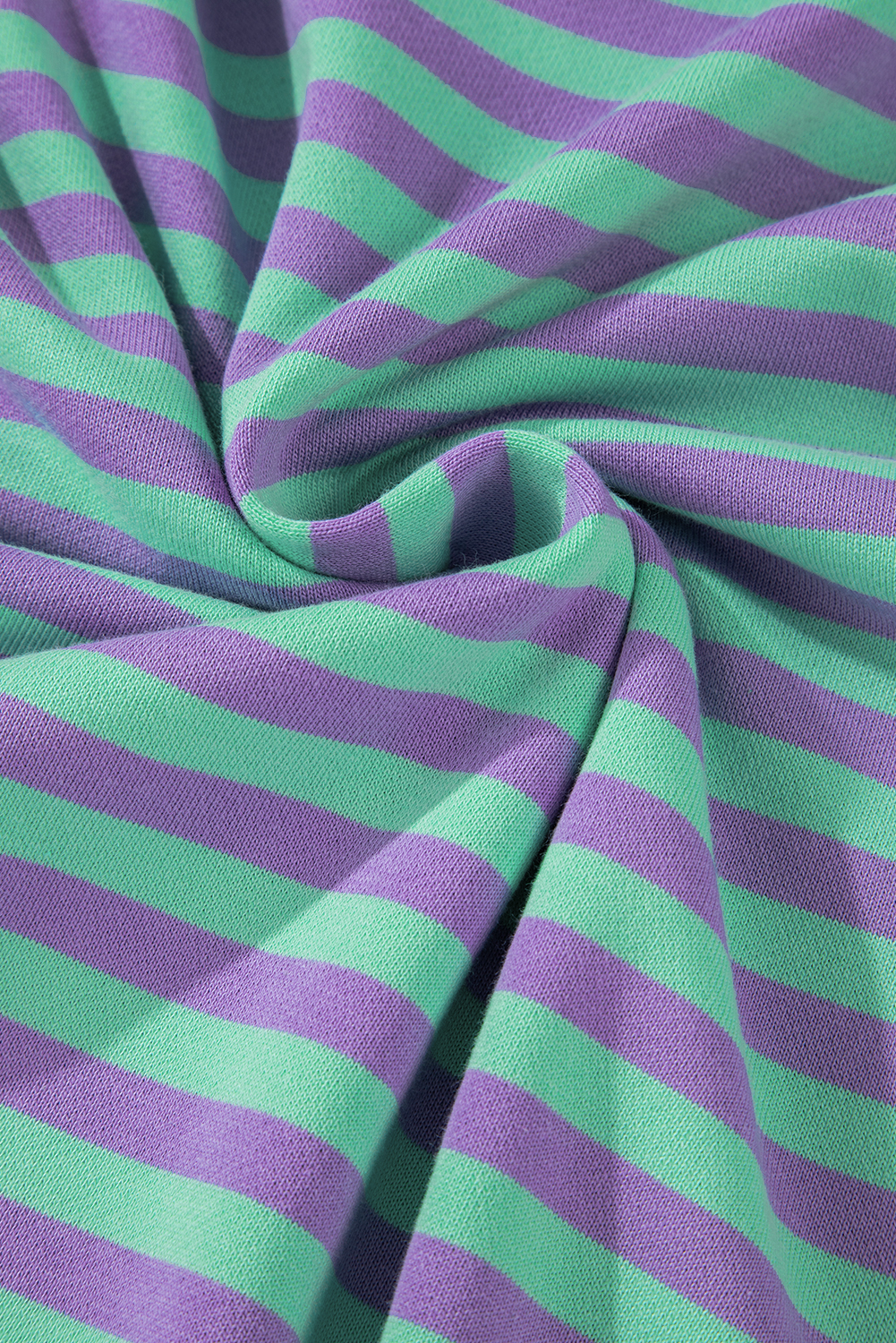 Red Stripe Contrast Ribbed Trim Crossed Stitch Drop Shoulder Sweatshirt