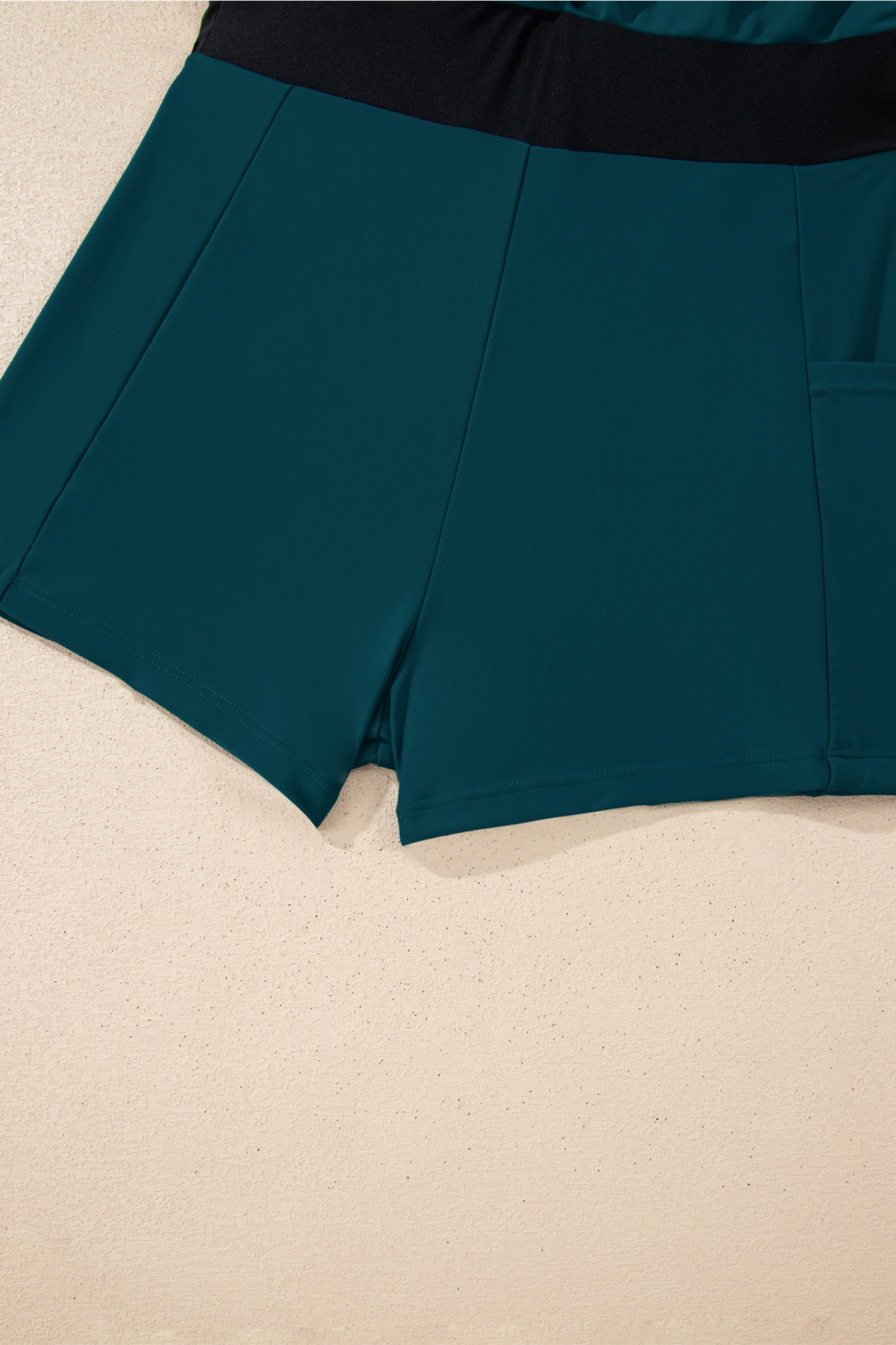 Bright Pink Contrast Edge Ruffled High Waist One Piece Swim Dress