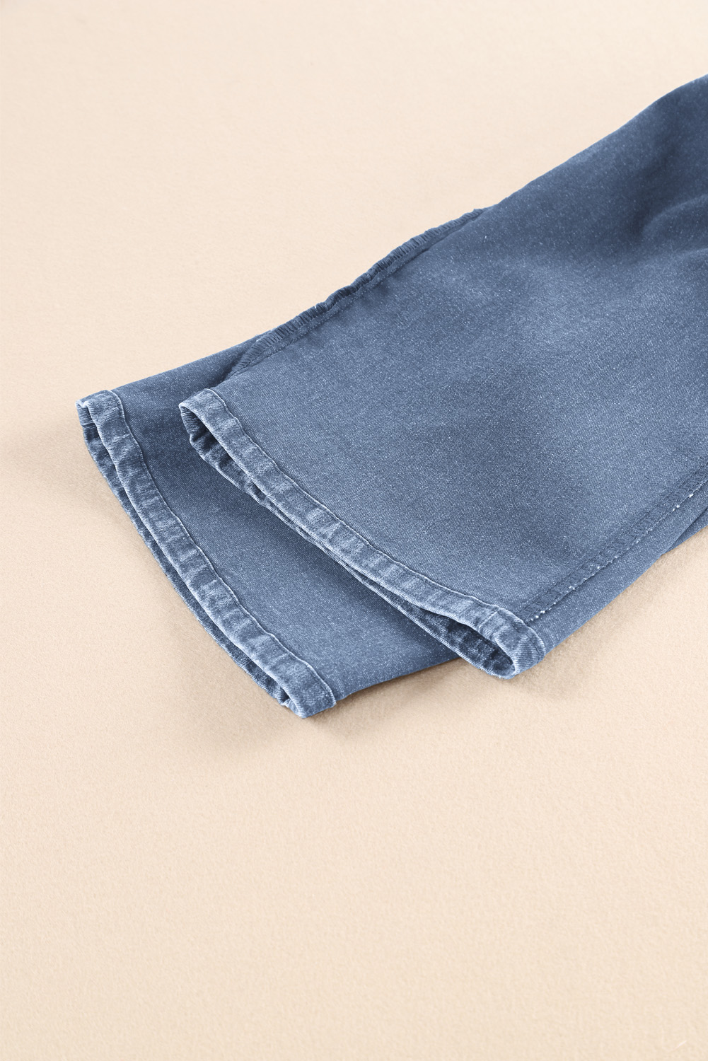 Sky Blue High Waist Cropped Wide Leg Jeans