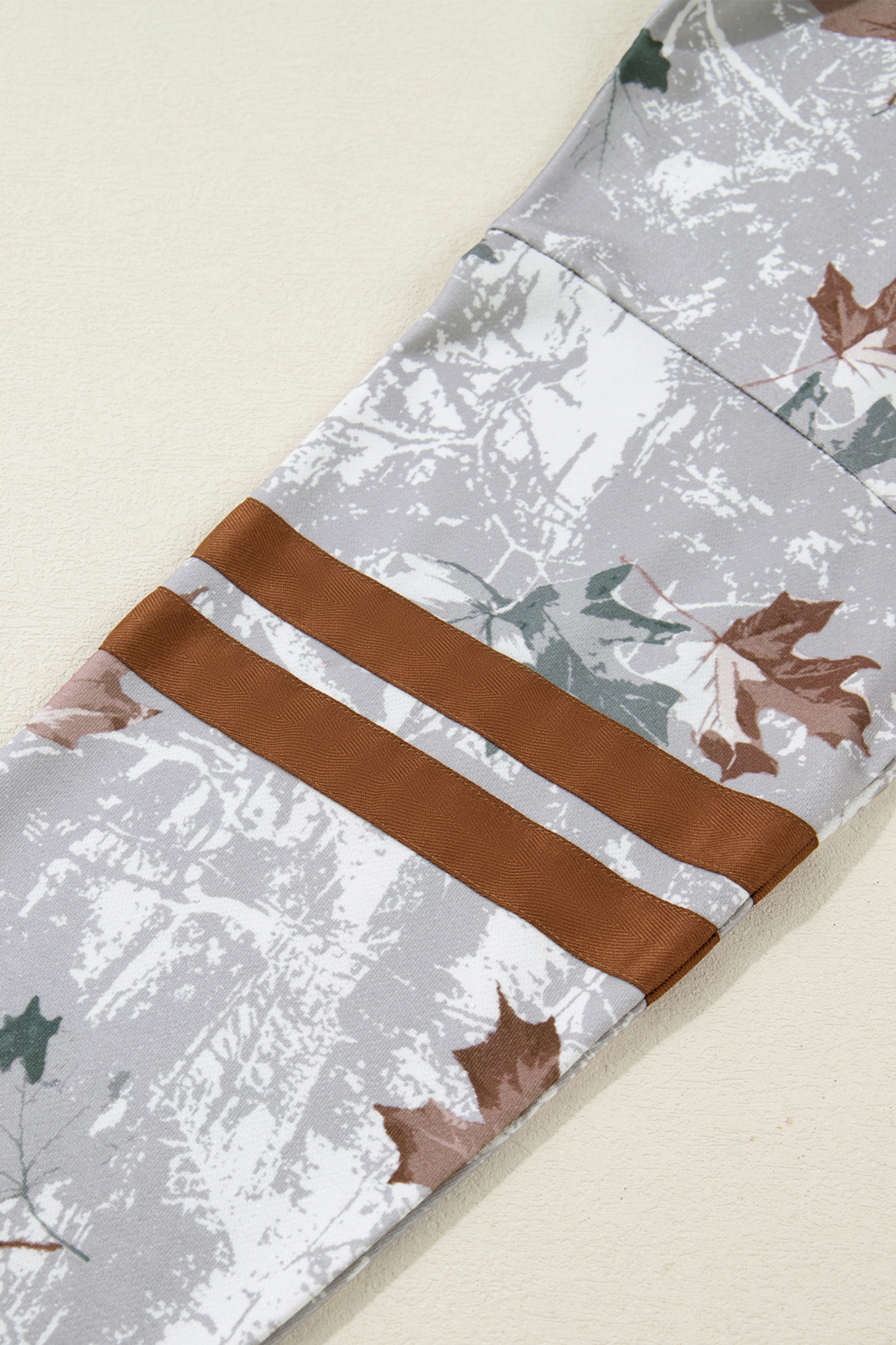 Beige Camo Print Baggy Drawstring Jogger Sweatpants