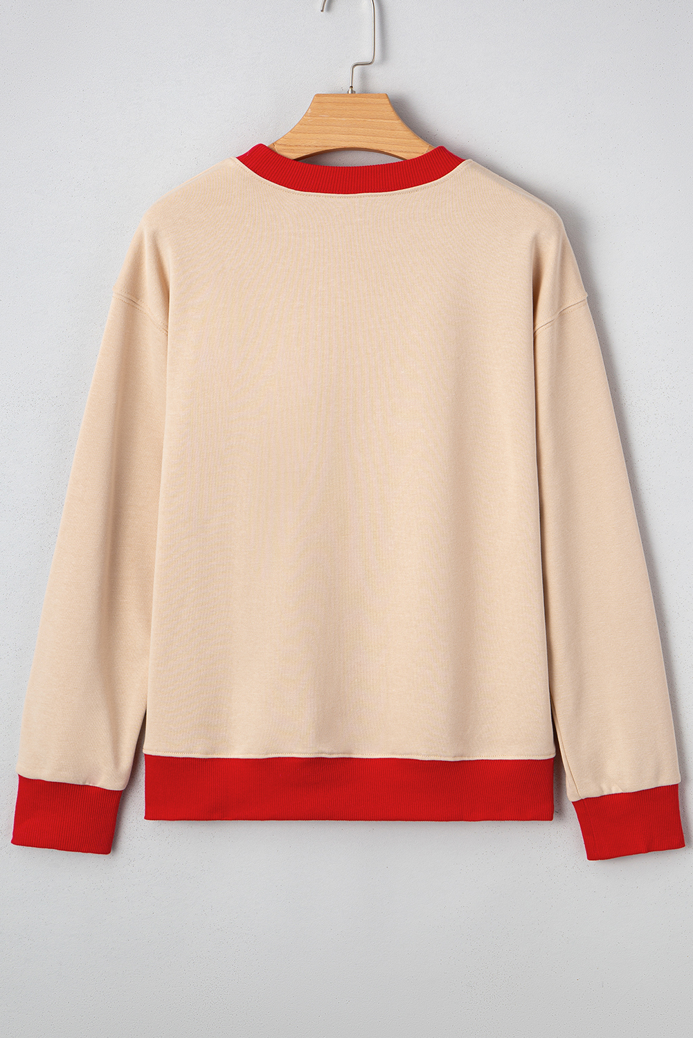 Black GAME DAY Letter Graphic Varsity Striped Detail Baggy Sweatshirt