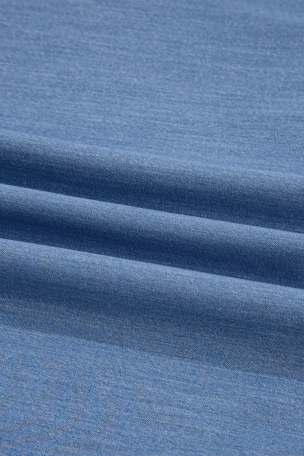 Dusk Blue Lace Ric Rac 3/4 Puff Sleeve Collared Babydoll Blouse