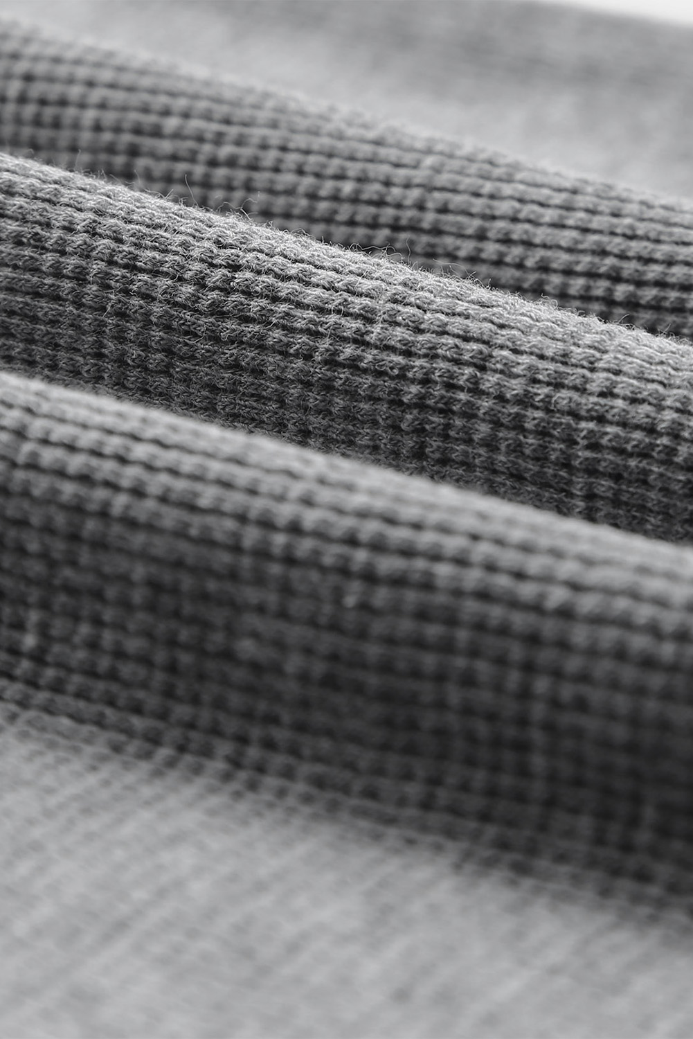 Black Waffle Knit Henley Top