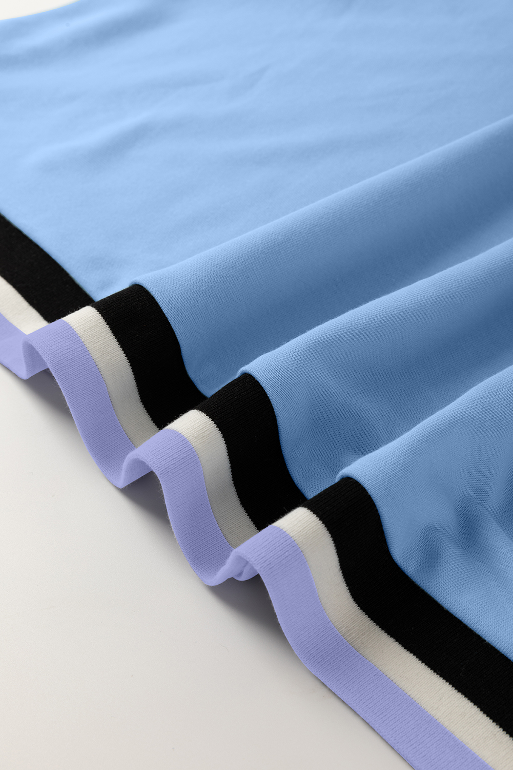 Mint Green Varsity Contrast Striped V Neck Long Sleeve T Shirt Dress with Pockets