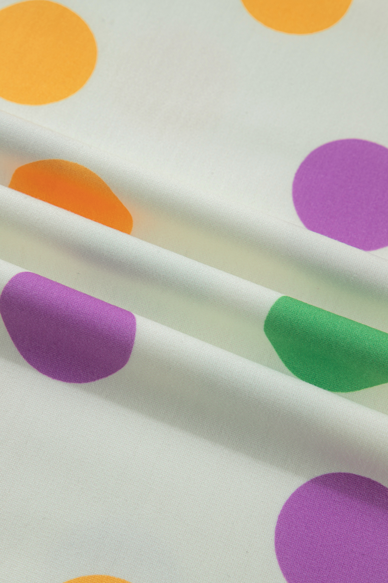 Beige Polka Dot Print Drop Shoulder Pullover Drawstring Jogger Pant Set