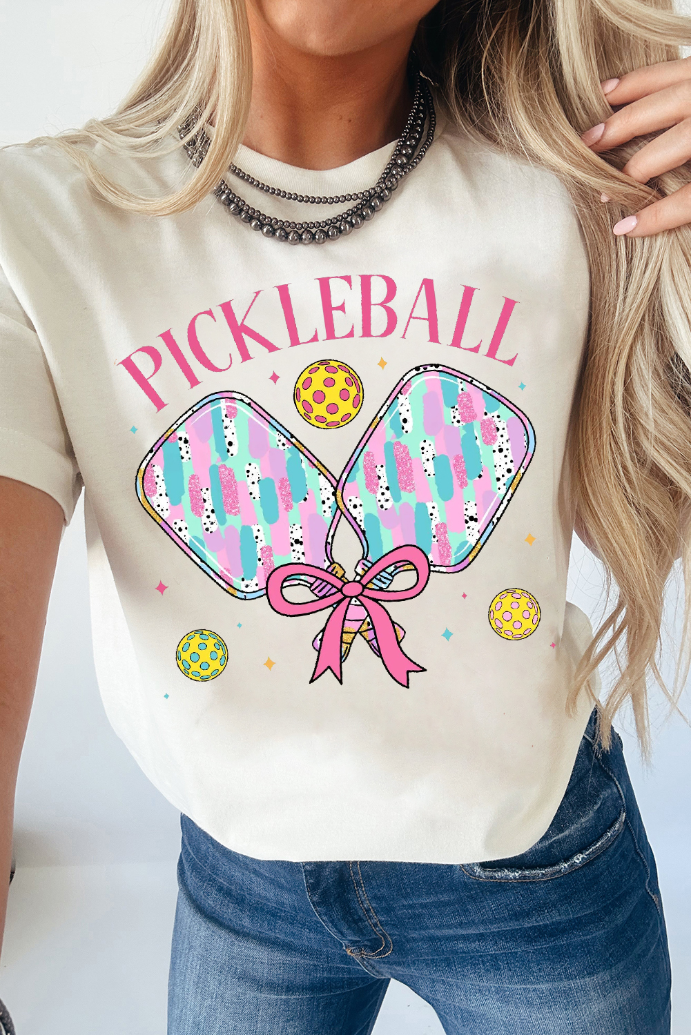 White PICKLEBALL Playful Graphic T Shirt
