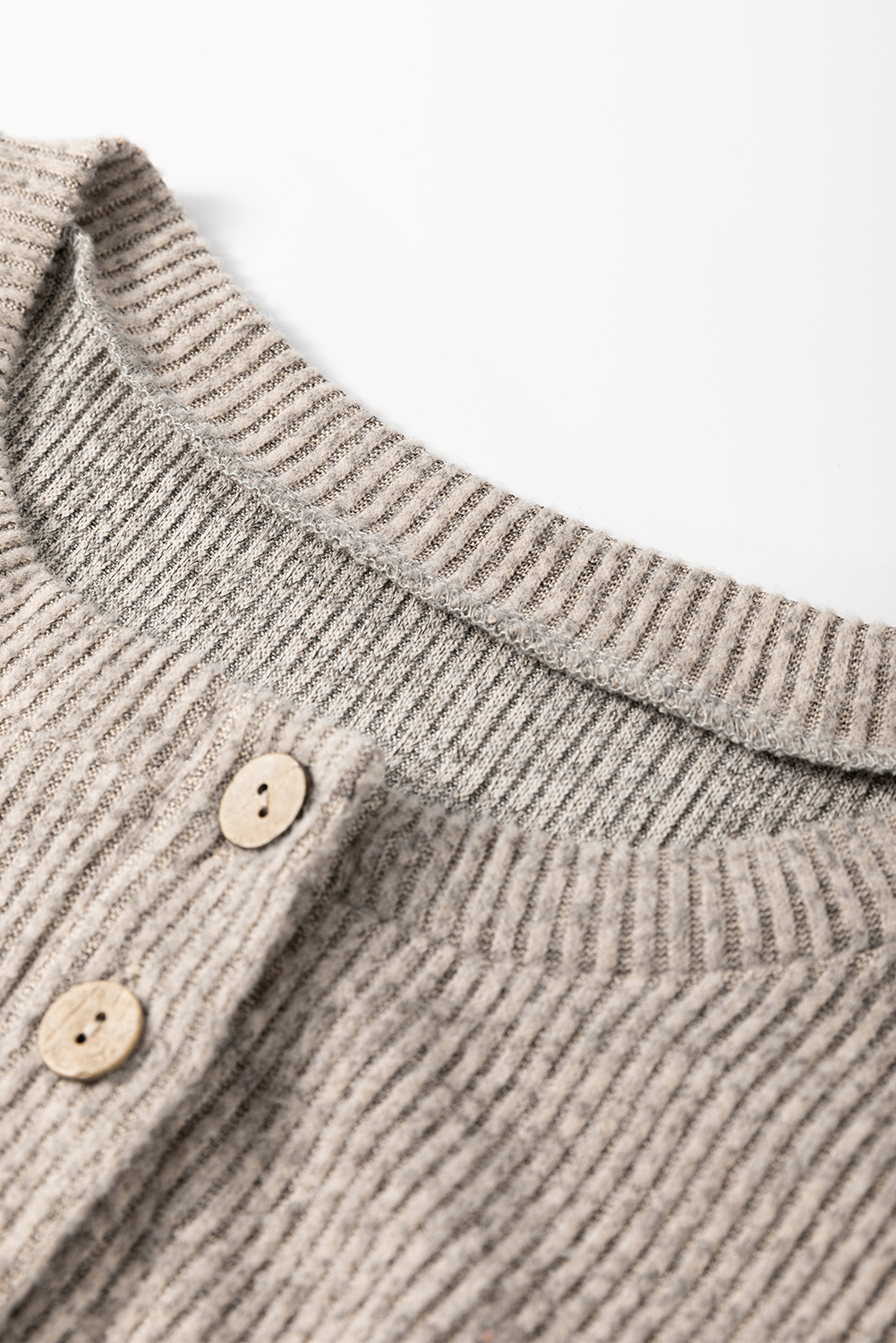 Contrast Ribbed Loose Fit Long Sleeve Top