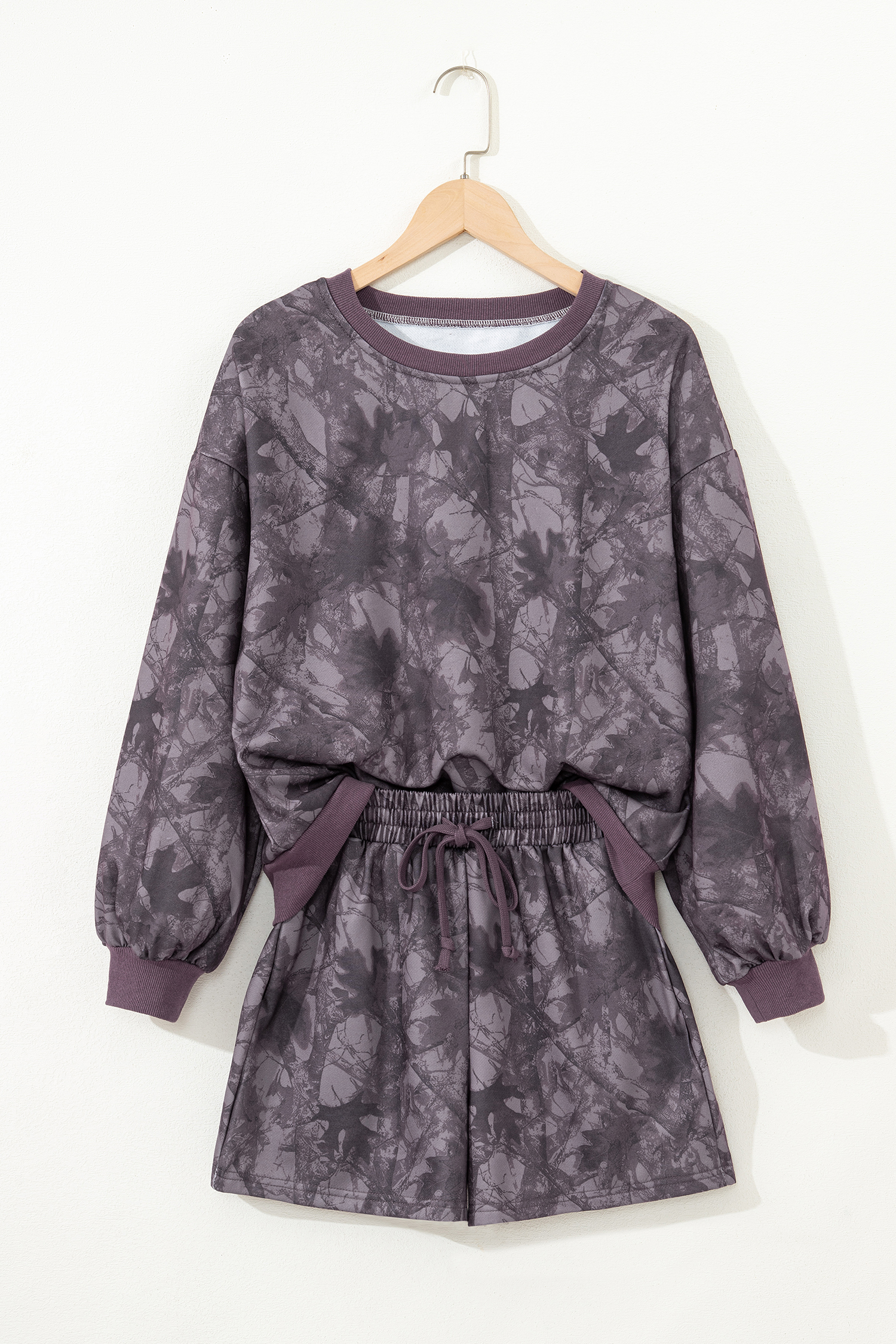 Beige Camo Print Baggy Drawstring Jogger Sweatpants