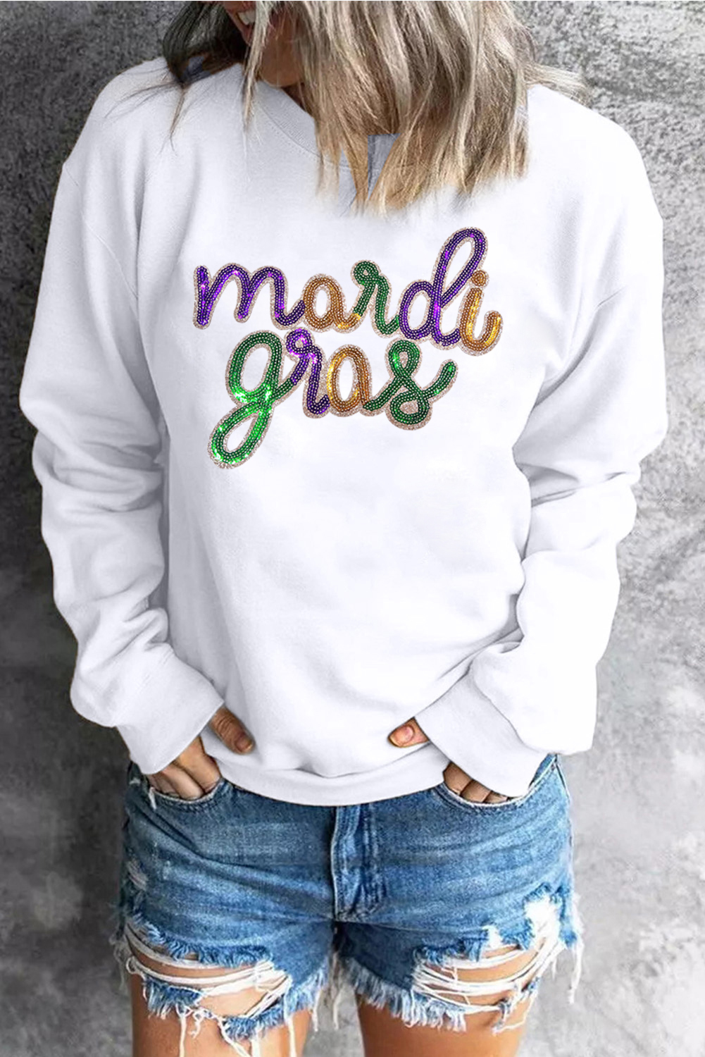 Wisteria Sequin mardi gras Graphic T Shirt