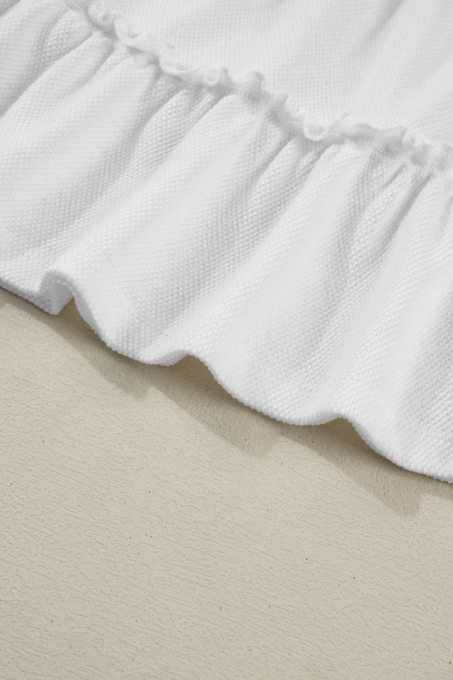 White Tiered Frill Trim A-line Tank Top