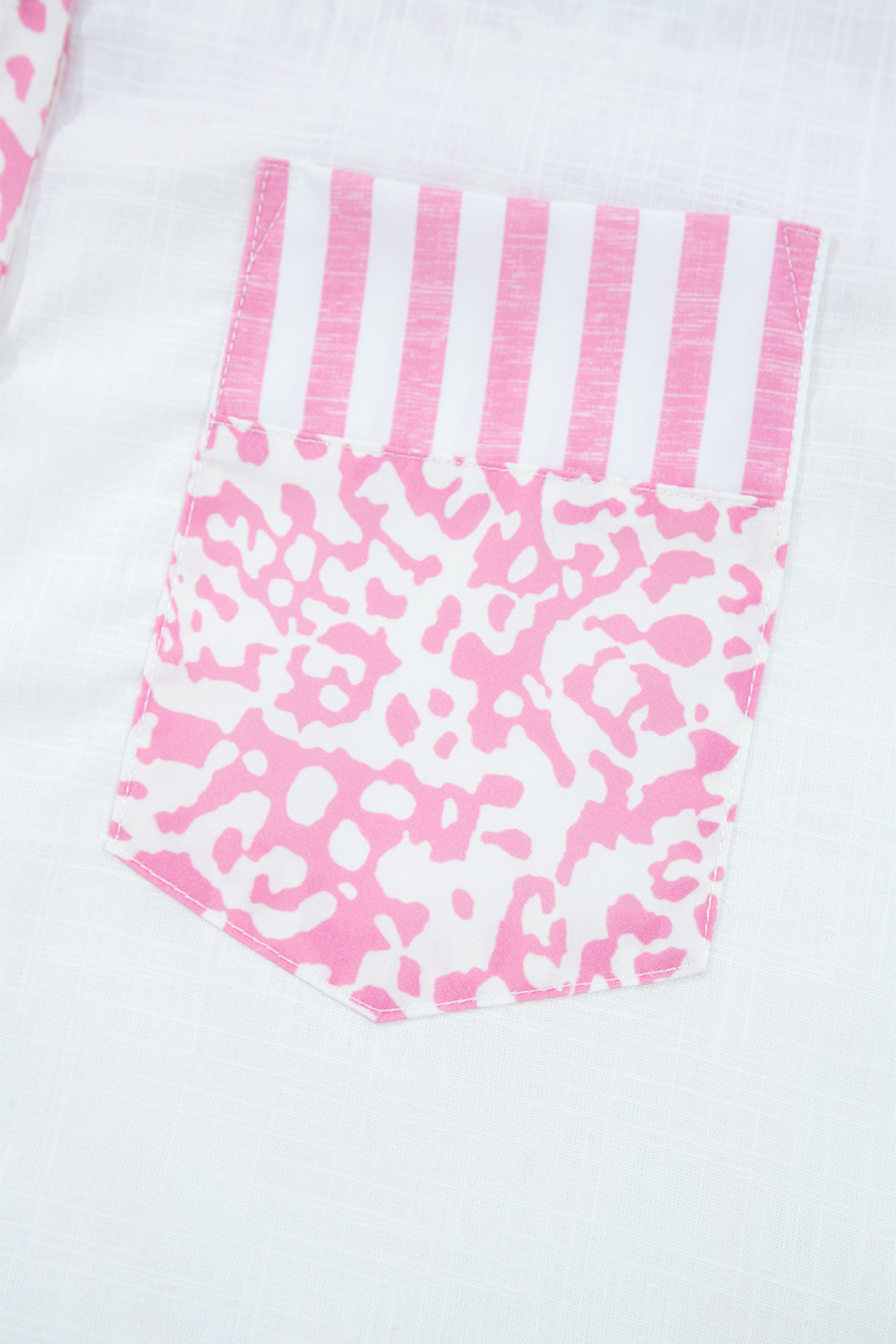 Sky Blue Leopard Striped Western Casual Shirt