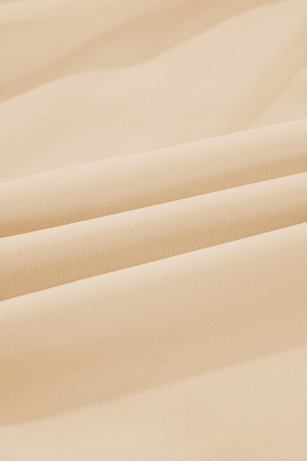 Parchment Pleated Ruffle Long Sleeve Chiffon Blouse