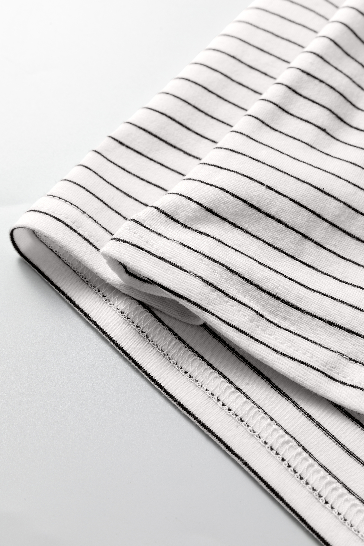 Brown Stripe Square Neck Long Sleeve Top