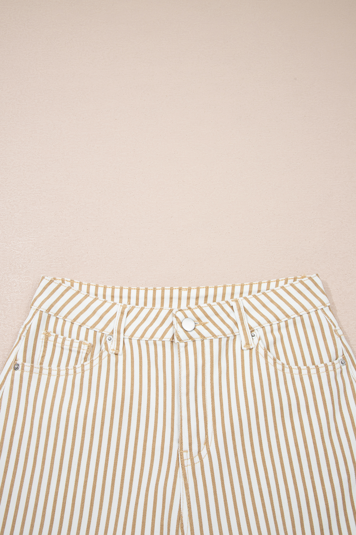 Khaki Stripe Casual Barrel Jeans