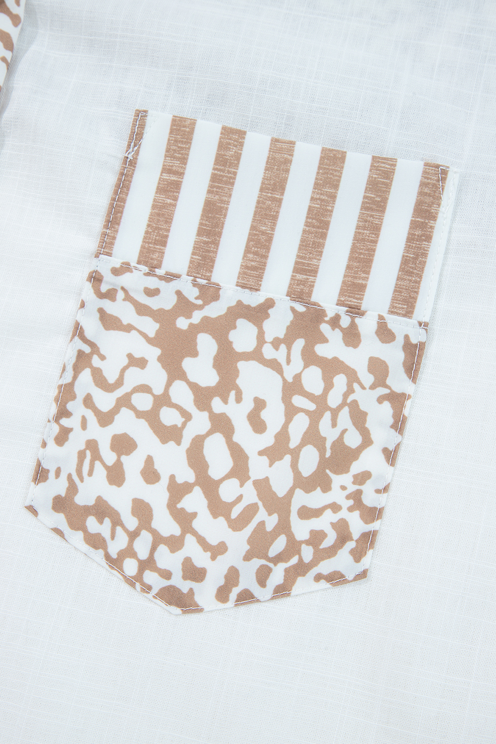 Sky Blue Leopard Striped Western Casual Shirt