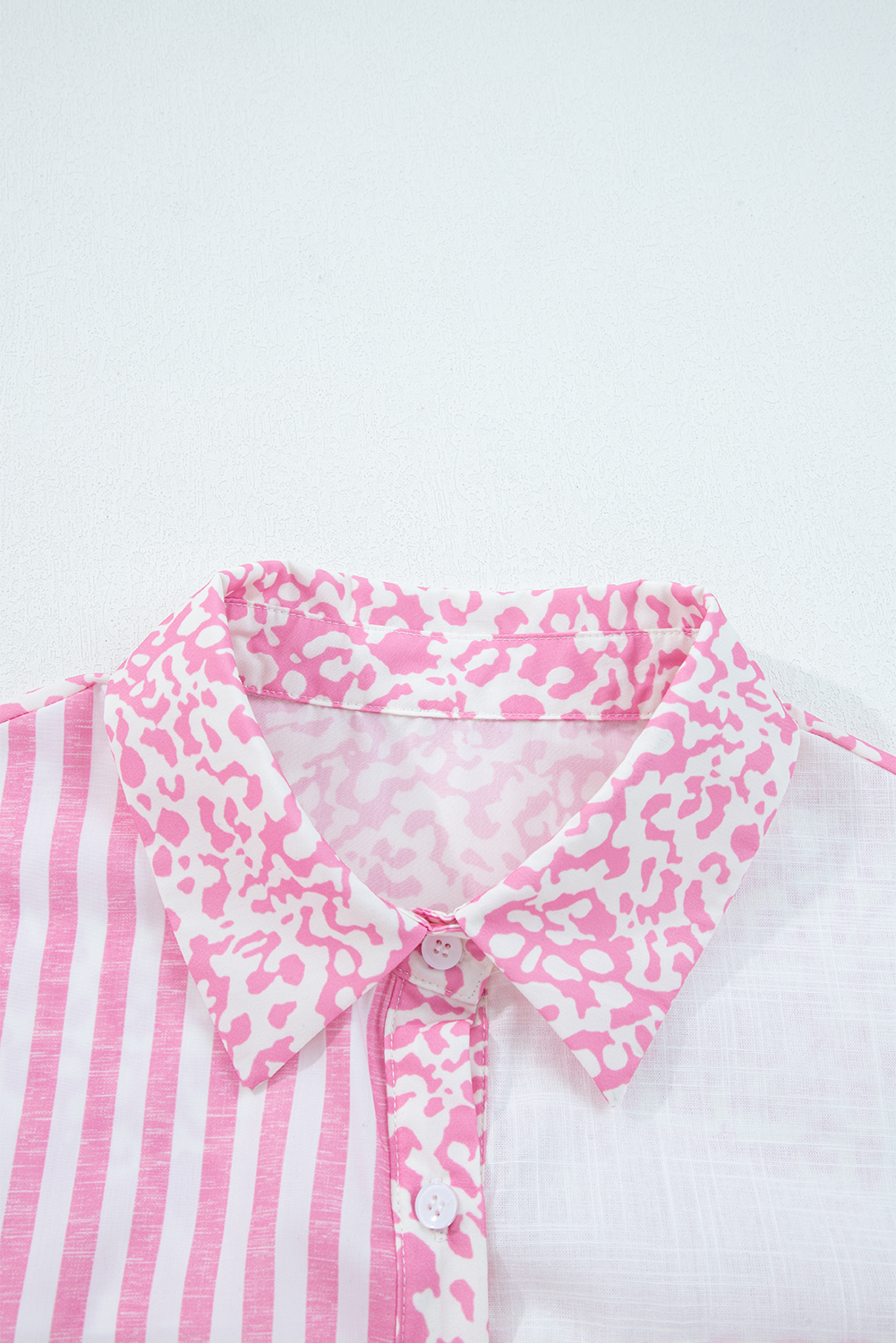 Sky Blue Leopard Striped Western Casual Shirt