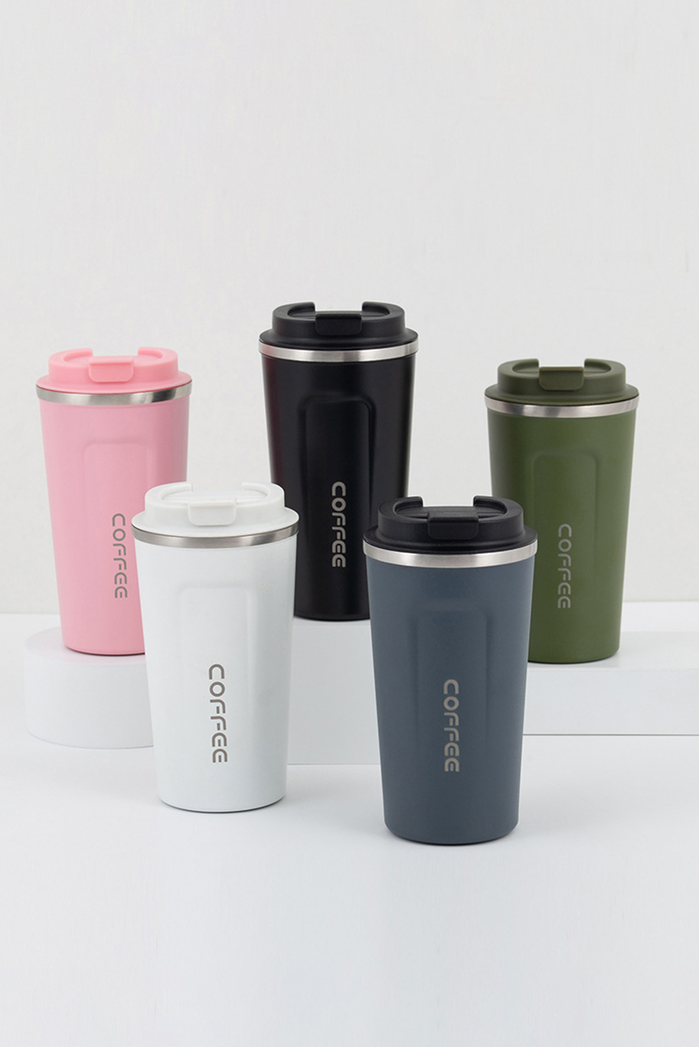 Pink 510ml Stainless Steel Insulated Reusable Travel Coffee Cup