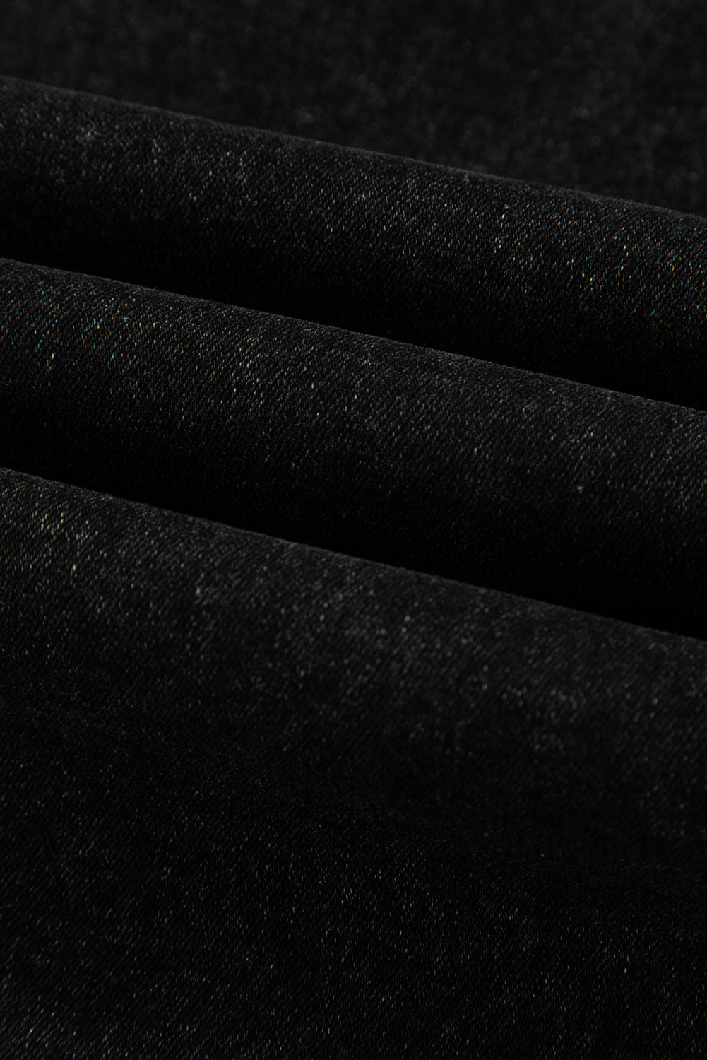 Dark Grey Pleated Wide Leg Mineral Wash Denim Pants