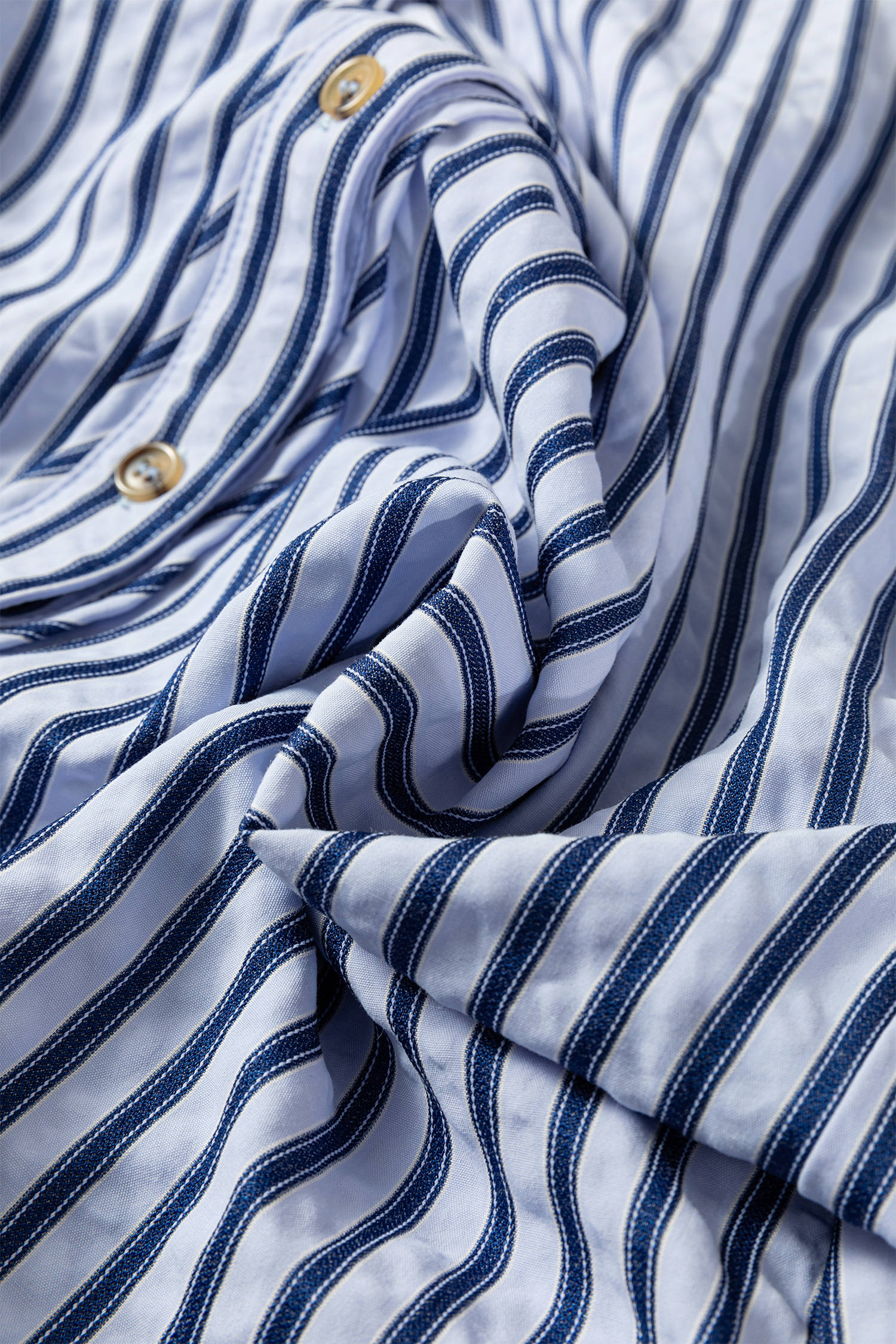 Blue Stripe Button Down Long Sleeve Loose Shirt