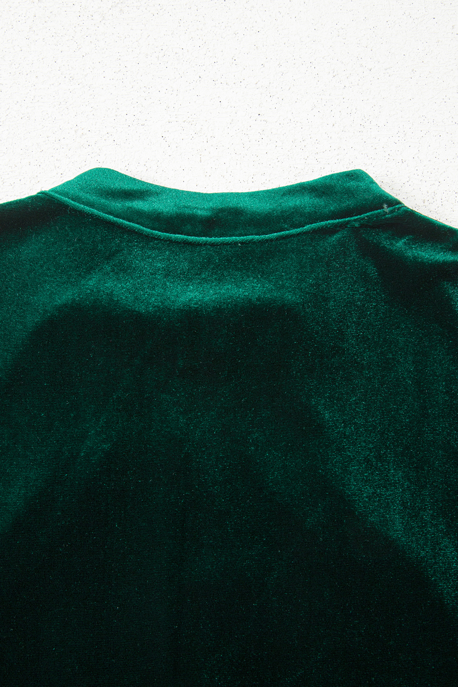 Red Dahlia Asymmetric Button Keyhole Neck Long Sleeve Velvet Blouse