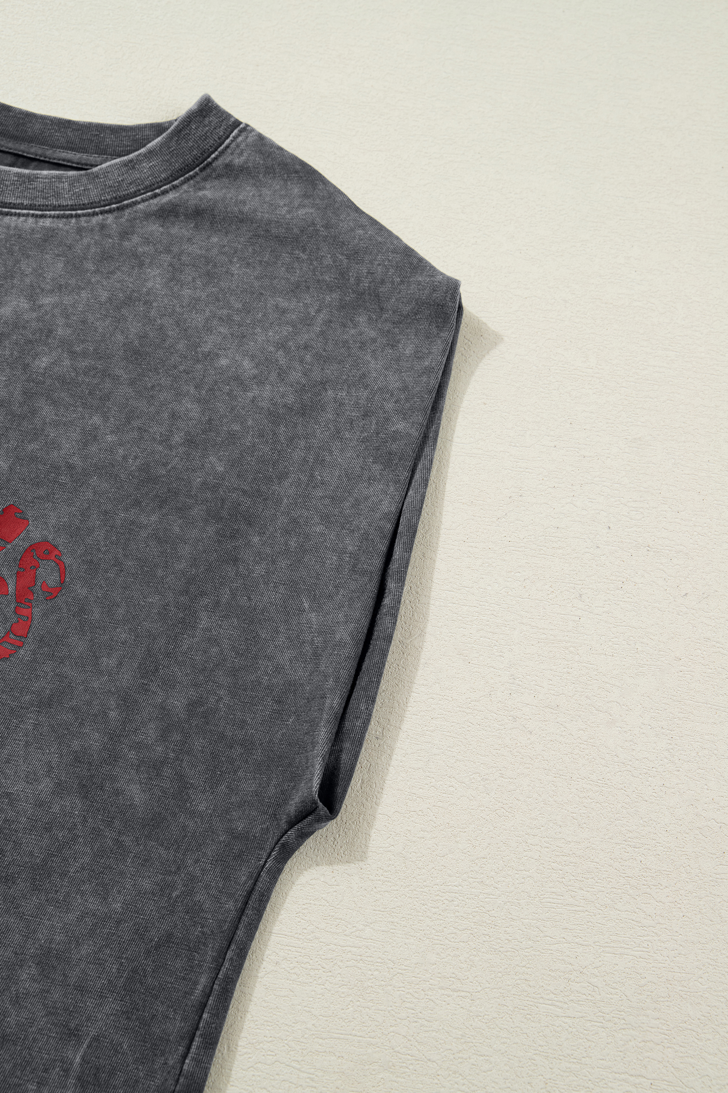 Smoke Gray Cowboy & Beer Western Graphic Mineral Wash Tank Top