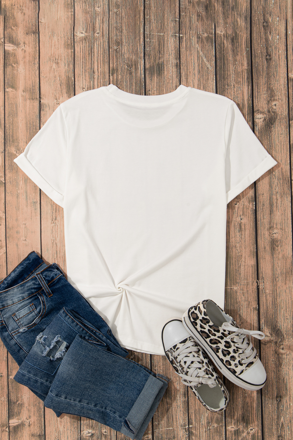 Khaki Casual Plain Crew Neck Tee